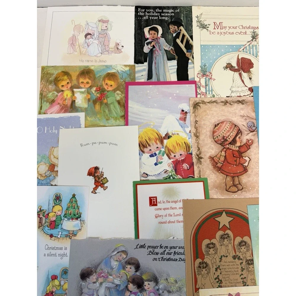 Vintage Christmas Cards Fronts ONLY Traditional Scrapbooking Decoupage Lot 50+